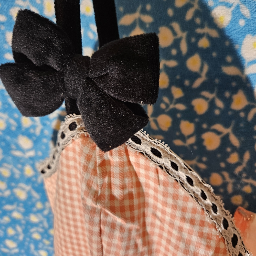 Vixen by Micheline Pitt Black and Orange Midi Dress